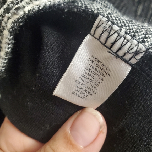 CJ Banks Womens Beaded Pullover Sweater Blouse Plus Size 1X Black and White - Picture 8 of 10